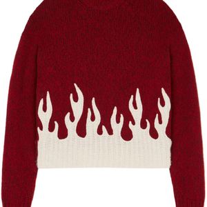 Alanui Red Crew-Neck Wool-Cashmere Blend Jumper