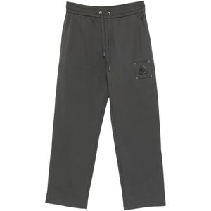 Moose Knuckles Grey Logo-Patch Drawstring Track Pants for men