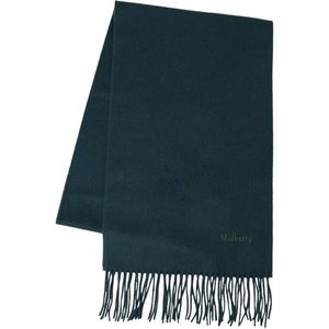 Mulberry Green Fringed Cashmere Scarf