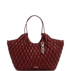 DKNY Red Paula Quilted Leather Tote Bag