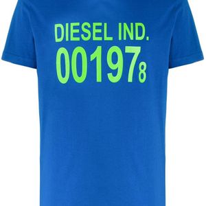 メンズ DIESEL 001978 ロゴ Tシャツ ブルー
