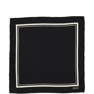 Tom Ford Black Tonal-Frame Pocket Square for men
