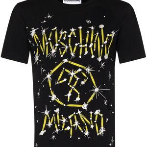 T-shirt con logo Galaxy di Moschino in Nero da Uomo