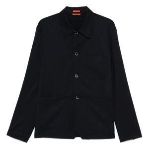 Barena Black Button-Fastening Patch-Pocket Jacket for men