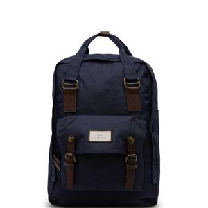 Doughnut Blue Large Macaroon Logo-Patch Backpack