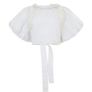 Alberta Ferretti White Pleated Blouse