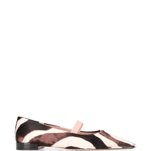 Tod's Natural Zebra-Print Pointed-Toe Ballet Flats