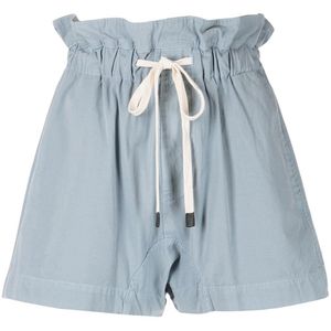 Bassike Blau Shorts mit Paperbag-Taille