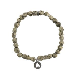 Northskull Metallic Pyrite Stone Insignia Charm Bracelet for men