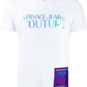 メンズ Versace Jeans メタリックロゴ Tシャツ ホワイト