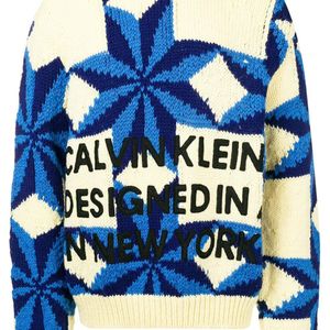 メンズ CALVIN KLEIN 205W39NYC スターパターン セーター ブルー