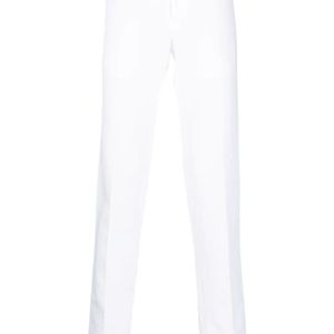 Incotex White Straight-Leg Linen-Cotton Trousers