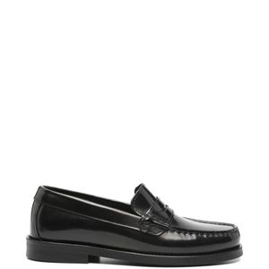 VINNY'S Black Frankie Leather Penny Loafers