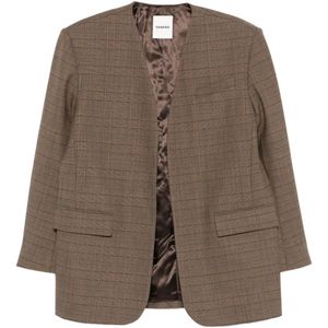 Sandro Brown Checked-Pattern Blazer