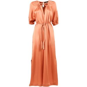 Clips Orange Robe Longue Infinito À Taille Ceinturée