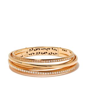 Bracelet multi-rangs en or rose 18ct à ornements en diamant De Grisogono en coloris Métallisé
