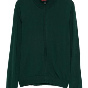 Boss Green Zip-Up Mock-Neck Cardigan for men
