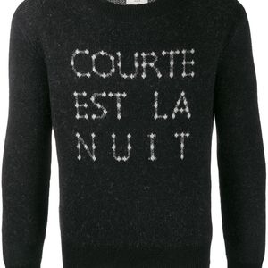 メンズ Saint Laurent Courte Est La Nuit ウール混セーター グレー