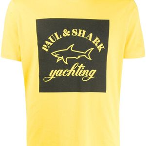 メンズ Paul & Shark ロゴ Tシャツ イエロー