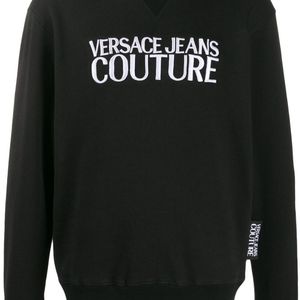 メンズ Versace Jeans ロゴ スウェットシャツ ブラック