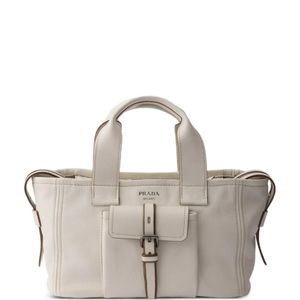 Prada Natural Route Medium Leather Tote Bag