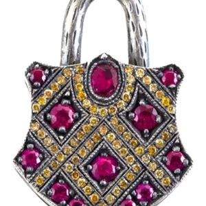 Sevan Bıçakçı Pink 24K Ruby Diamond Padlock Pendant