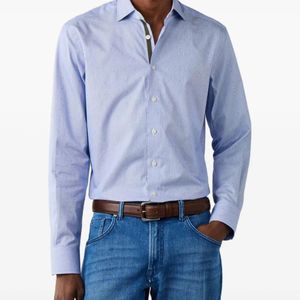 Hackett Blue Fil Coupé Bengal-Stripe Shirt for men