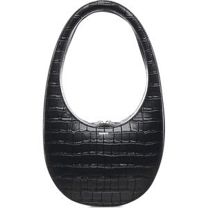 Coperni Black Croco Swipe Leather Shoulder Bag