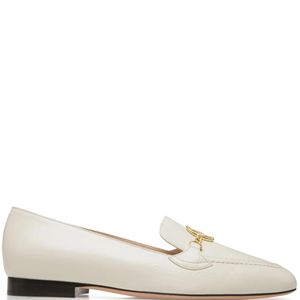 Bally White O'Brien Goat Grained Loafers