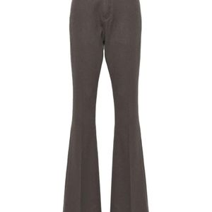 Rick Owens Grey Pressed-Crease High-Waist Trousers