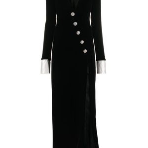 Alessandra Rich ビジューボタン ドレス ブラック