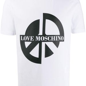 メンズ Love Moschino Peace プリント Tシャツ