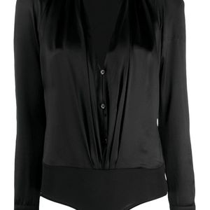 Versace オープンフロント シャツ ブラック