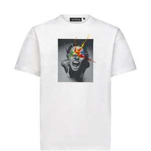 Mostly Heard Rarely Seen White Embroidered Graphic-Print T-Shirt for men