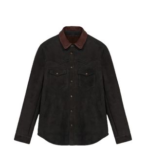 Fortela Black Leather Shirt for men