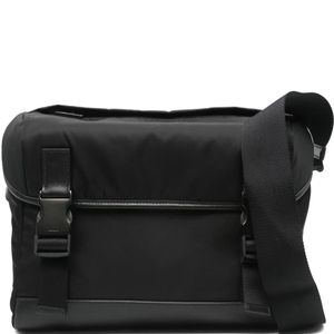 Prada Black Buckle Messenger Bag for men