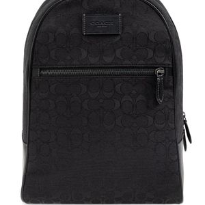 COACH Black Theo Patterned Backpack for men