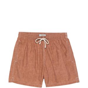 Canali Brown Drawstring Stitch Swim Shorts for men