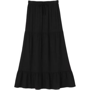 James Perse Black Jupe Longue À Volants Superposés