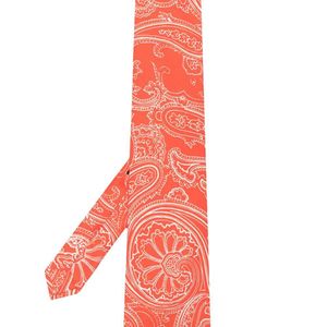 Cravate en soie imprimée Etro pour homme en coloris Orange