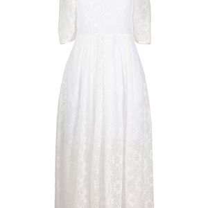 MSGM パフスリーブ レースドレス ホワイト