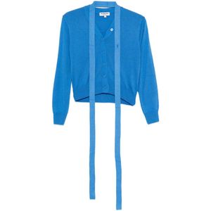 LA PISCINE Blue Buttoned Cardigan