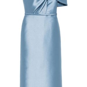 Amsale Blue Bow Cocktail Dress