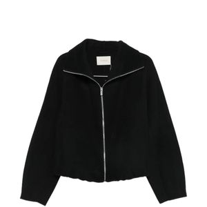Almada Label Black Lindy Zip-Up Spread-Collar Jacket