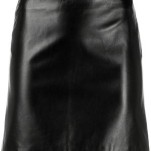 Manokhi レザーミニスカート ブラック