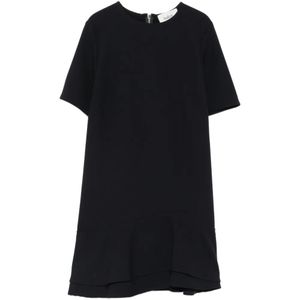 Ba&sh Black Ilona Ruffle-Hem Short-Sleeve Mini Dress