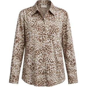DKNY Brown Leopard-Print Long-Sleeve Shirt