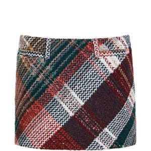 Missoni Red Diagonal Checked Mini Skirt