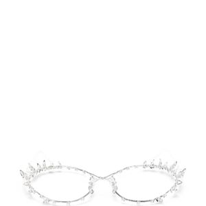 YVMIN White Crystal-Embellished Cat-Eye Sunglasses