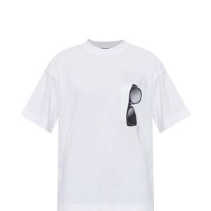 Moschino White Sunglasses-Print-Detail Short-Sleeve T-Shirt